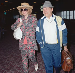 Actor David Jason and girlfriend Myfanwy Talog leaving Heathrow Airport for a holiday in Actor David Jason and girlfriend Myfanwy Talog leaving Heathrow Airport for a holiday in
