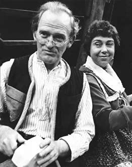 Actor Gordon Jackson with actress Patsy Byrne 1976 in theatre play Noah Actor Gordon Jackson with actress Patsy Byrne 1976 in theatre play Noah