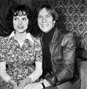 Actor Nicky Henson poses with actress Madeleine Smith. 7th March 1975 Actor Nicky Henson poses with actress Madeleine Smith. 7th March 1975