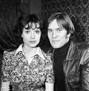Actor Nicky Henson poses with actress Madeline Smith. 7th March 1975 Actor Nicky Henson poses with actress Madeline Smith. 7th March 1975