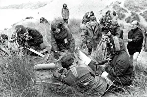 Actor Paul Darrow filming of cult series Blake's 7 on a Northumberland coast in 1979 Actor Paul Darrow filming of cult series Blake's 7 on a Northumberland coast in 1979