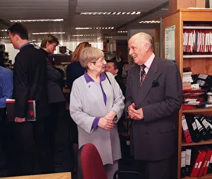 Actor Richard Wilson with Margaret Prosser at the Labour Party Headquarters Millbank Actor Richard Wilson with Margaret Prosser at the Labour Party Headquarters Millbank