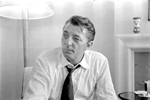 Actor Robert Mitchum during a press interview in London. July 1955 Actor Robert Mitchum during a press interview in London. July 1955
