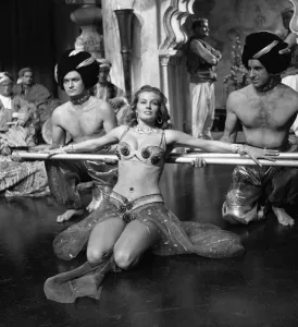 Actress Anita Ekberg filming at Elstree Studios December 1955 Actress Anita Ekberg filming at Elstree Studios December 1955
