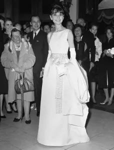 Actress Audrey Hepburn arrives at the London premiere of her latest movie " Actress Audrey Hepburn arrives at the London premiere of her latest movie "