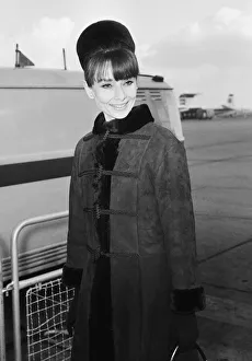 Actress Audrey Hepburn arriving in London from Zurich for the Royal Charity Premiere of Actress Audrey Hepburn arriving in London from Zurich for the Royal Charity Premiere of