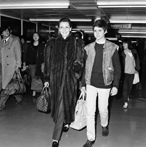Images Dated 4th April 1984: Actress Audrey Hepburn and her son Luca Dotti at an airport. April 1984