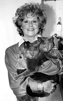 Actress Barbara Knox October 1988 holding two cats Actress Barbara Knox October 1988 holding two cats