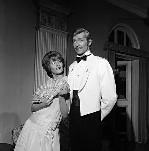 Actress Charlotte Rampling and her fiance Jeremy Lloyd on the set of " Actress Charlotte Rampling and her fiance Jeremy Lloyd on the set of "
