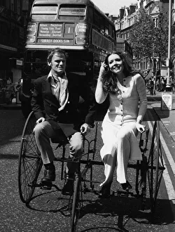 Actress Diana Rigg and Kieth Michell in Charing Cross Road in London 1970 Actress Diana Rigg and Kieth Michell in Charing Cross Road in London 1970