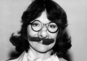 Actress Diana Rigg wearing false moustache and glasses December1980 A©mirrorpix Actress Diana Rigg wearing false moustache and glasses December1980 A©mirrorpix