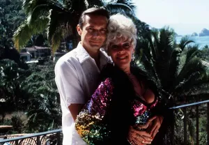 Actress Julie Goodyear with her husband Richard Skrob enjoying an exotic first wedding Actress Julie Goodyear with her husband Richard Skrob enjoying an exotic first wedding