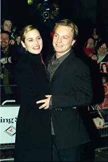 Actress Kate Winslet and fiance Jim Threapleton Nov 1998 arrive for the premiere of Actress Kate Winslet and fiance Jim Threapleton Nov 1998 arrive for the premiere of