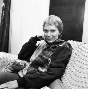 Actress Mia Farrow at her home in Avenue Road, Clarendon Park, Leicester Actress Mia Farrow at her home in Avenue Road, Clarendon Park, Leicester