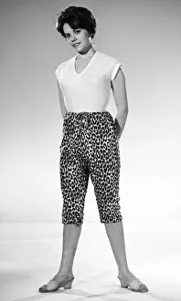 Actress and model Wendy Richard seen here modelling a pair of leopard print jeans Actress and model Wendy Richard seen here modelling a pair of leopard print jeans