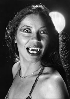 Actress Nai Bonet seen here as a female vampire. July 1979 P003836 Actress Nai Bonet seen here as a female vampire. July 1979 P003836