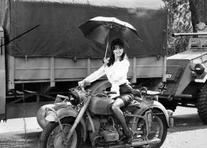 Actress Vicki Michelle seen here on the set of Allo Allo'. P005328 Actress Vicki Michelle seen here on the set of Allo Allo'. P005328
