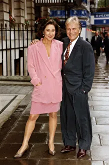 Adam Faith actor with actress Zoe Wanamaker outside the Park Lane Hotel Adam Faith actor with actress Zoe Wanamaker outside the Park Lane Hotel