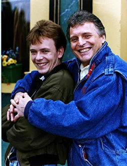 Adam Woodyatt who stars in Eastenders as Ian Beale, poses with Peter Deane who plays his Adam Woodyatt who stars in Eastenders as Ian Beale, poses with Peter Deane who plays his