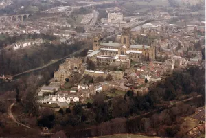 An Aerial photograph of Durham Cathedral , County Durham, North East England An Aerial photograph of Durham Cathedral , County Durham, North East England