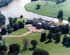 An aerial picture of Wynyard Hall, showing the main lake An aerial picture of Wynyard Hall, showing the main lake