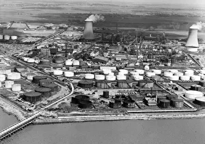 Aerial view of Saltend BP Chemical Works near Hull. 1st March 1974 Aerial view of Saltend BP Chemical Works near Hull. 1st March 1974