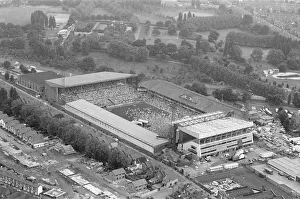 Aerial View of Villa Park football ground, showing large crowd gathering Aerial View of Villa Park football ground, showing large crowd gathering