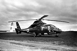 An Aerospatiale Dauphin II (Eurocopter Dauphin) helicopter pictured near the Souter An Aerospatiale Dauphin II (Eurocopter Dauphin) helicopter pictured near the Souter