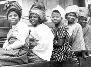 Some African women wearing their traditional dress in 1970 Some African women wearing their traditional dress in 1970