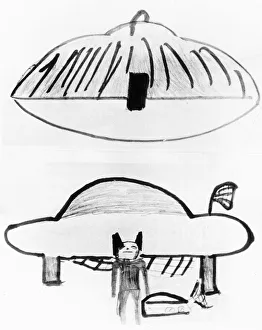 Air UFO's childrens drawings of The Thing they saw in a field 2oo yards from where Air UFO's childrens drawings of The Thing they saw in a field 2oo yards from where