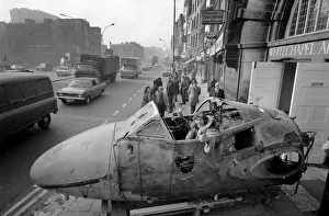 Aircraft arrives in Whitechapel High Street for art show Aircraft arrives in Whitechapel High Street for art show