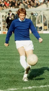 Alan Ball of Everton warming up before a league match circa August 1970 Alan Ball of Everton warming up before a league match circa August 1970
