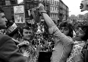 Alan Hudson & Keith Weller of Chelsea with European 1971 cup winners cup Alan Hudson & Keith Weller of Chelsea with European 1971 cup winners cup