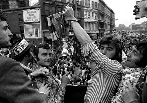 Alan Hudson and Keith Weller of Chelsea with European Cup winners cup trophy Alan Hudson and Keith Weller of Chelsea with European Cup winners cup trophy