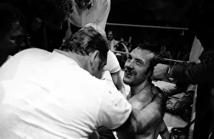 Alan Minter after being knocked out bt Tony Sibson 1981 in the third round Alan Minter after being knocked out bt Tony Sibson 1981 in the third round