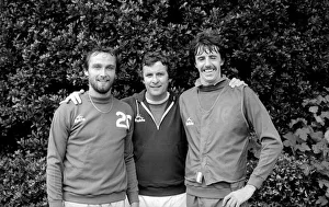 Alan Mullery manager of Brighton FC - August 1979 with players Mark Lawrenson Alan Mullery manager of Brighton FC - August 1979 with players Mark Lawrenson