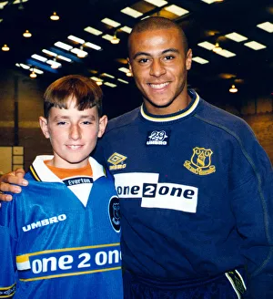 Alan Murdough, winner of the Ulster Star penalty kick competition meets Everton' Alan Murdough, winner of the Ulster Star penalty kick competition meets Everton'
