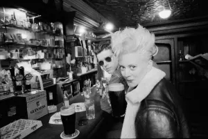 Alannah Currie and Tom Bailey who form pop duo The Thompson Twins pictured inside Alannah Currie and Tom Bailey who form pop duo The Thompson Twins pictured inside