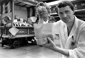 Alberts Sayers with his barrow on the streets of Newcastle on 4th August 1982 Alberts Sayers with his barrow on the streets of Newcastle on 4th August 1982