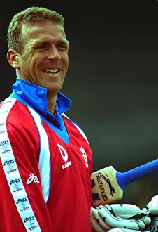 Alec Stewart prepares to bat in the England Nets May 1999 Alec Stewart prepares to bat in the England Nets May 1999