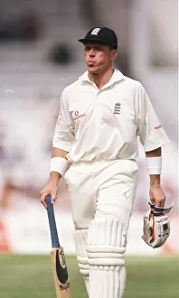 Alec Stewart walks back to the pavillion August 1998 after he was run out in Alec Stewart walks back to the pavillion August 1998 after he was run out in