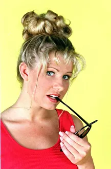 Alison Douglas TV Presenter with hair tied up June 1996 Alison Douglas TV Presenter with hair tied up June 1996