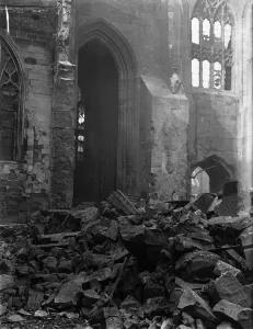 All that remains of St Michael's Cathedral following the air raid of the 14th All that remains of St Michael's Cathedral following the air raid of the 14th