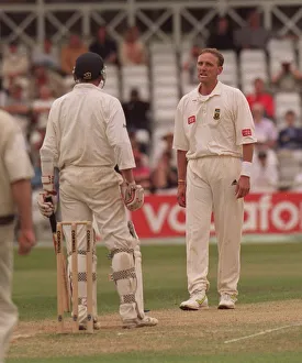 Allan Donald confronts Mike Atherton July 1998 in their 4th Test clash at Trent Allan Donald confronts Mike Atherton July 1998 in their 4th Test clash at Trent