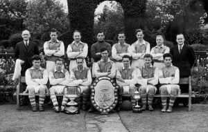 Alvechurch football club team group with trophies after winning the Redditch Alvechurch football club team group with trophies after winning the Redditch