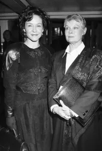 Amanda Burton and Dame Judi Dench at the Plays on the Stage lunch December 1989 Amanda Burton and Dame Judi Dench at the Plays on the Stage lunch December 1989