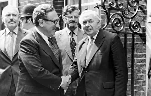 American peace maker Dr Henry Kissinger (left) seen here after flying into London American peace maker Dr Henry Kissinger (left) seen here after flying into London