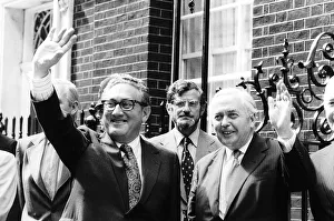 American peace maker Dr Henry Kissinger (left) seen here after flying into London American peace maker Dr Henry Kissinger (left) seen here after flying into London