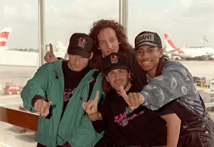 Images Dated 10th June 1991: American Pop band Color Me Badd at London airport. Color Me Badd had a UK Number