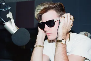 American rapper Vanilla Ice at the Capital Radio studio in London. 10th April 1991 American rapper Vanilla Ice at the Capital Radio studio in London. 10th April 1991
